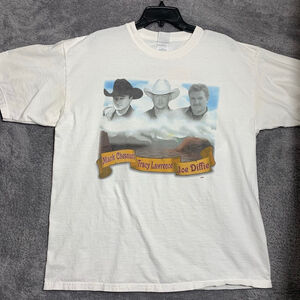Gildan Rockin Roadhouse Tour T-Shirt Mens XL White 2002 Country Music Graphic